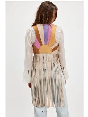 Free People Spell Aquarius Suede Fringe Vest NWT $299